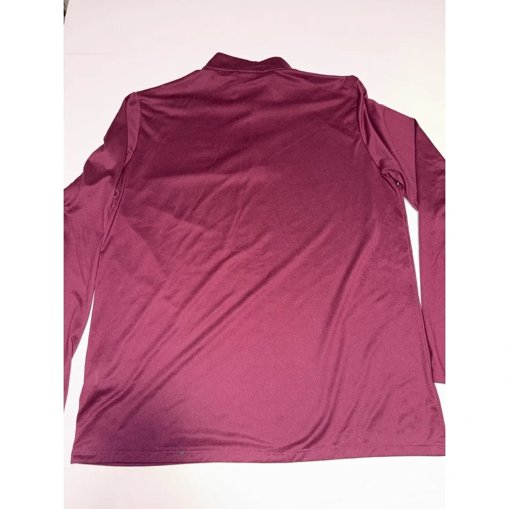 The North Face Men Pullover Large Quarter Zip Burgundy Long Sleeve Athletic Gym